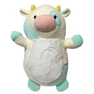 Squishmallows Belana The Cow Hugmee 14" Plush Aqua Blue Fuzzy Belly